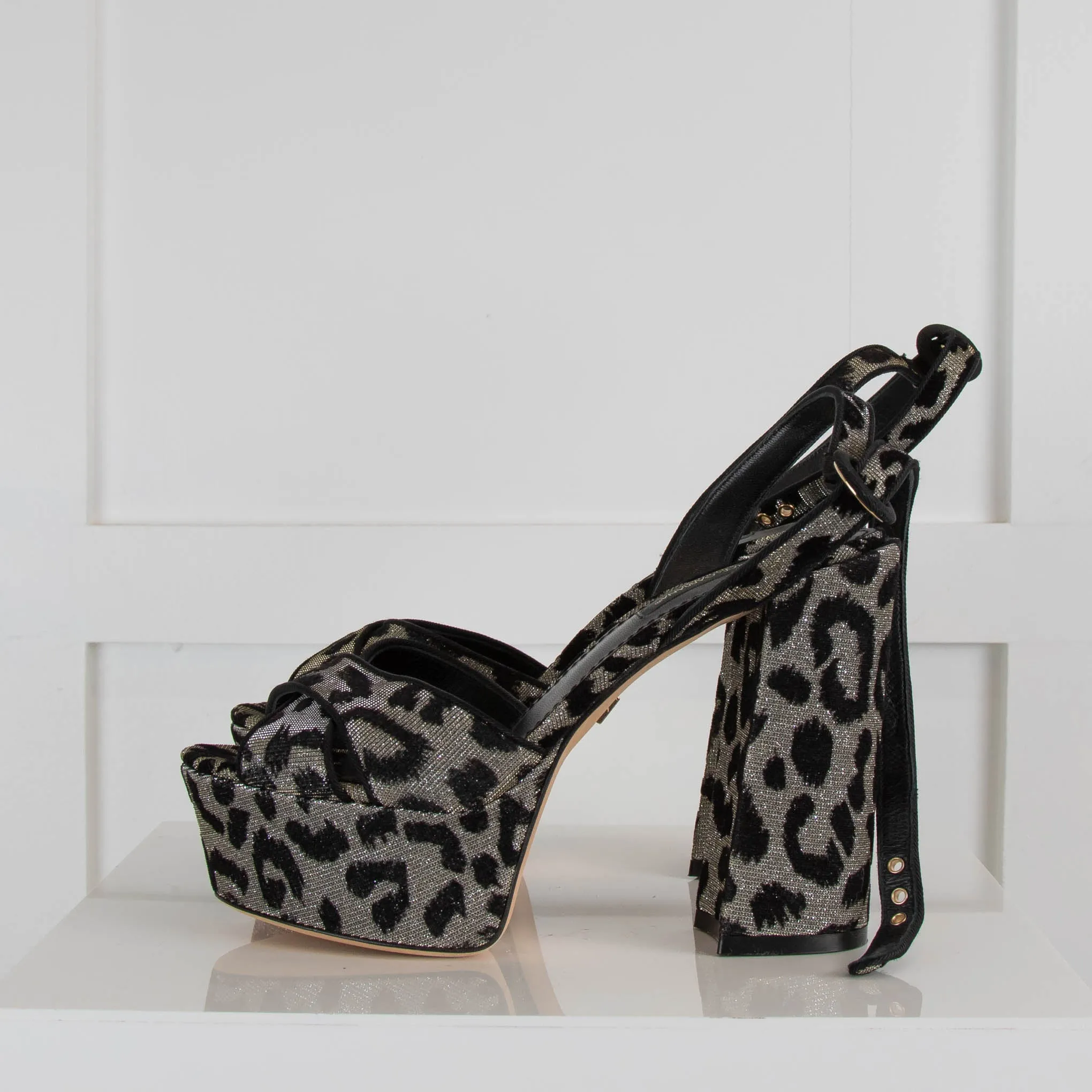 Dolce & Gabbana Metallic Animal Platform Heels