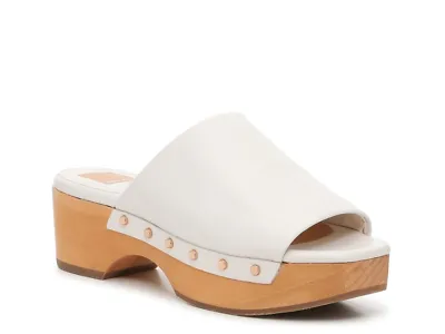Dolce Vita Dorado Bone Leather Fashion Slip On Platform Open Toe Clog Shoes