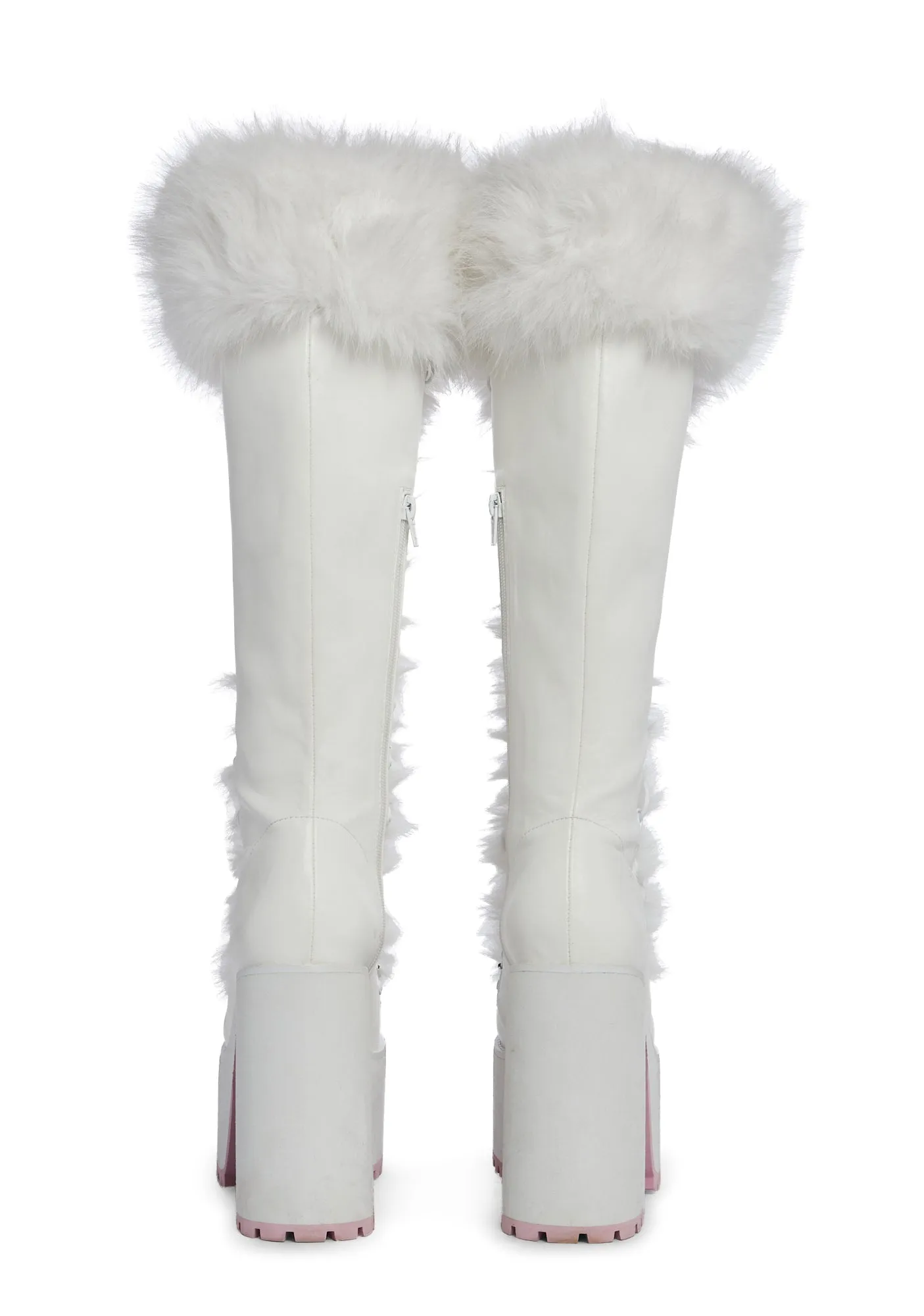 Dollish Delight Platform Boots - White