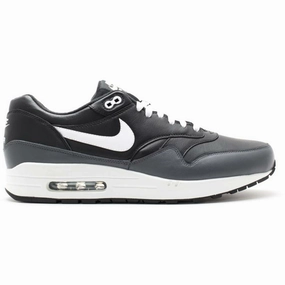 clean design Air Max 1 Leather "Black Grey White"