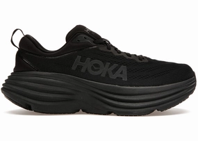 Uppers conform to foot shape without collapsing Move Efficient Hoka One One Bondi 8 Triple Black