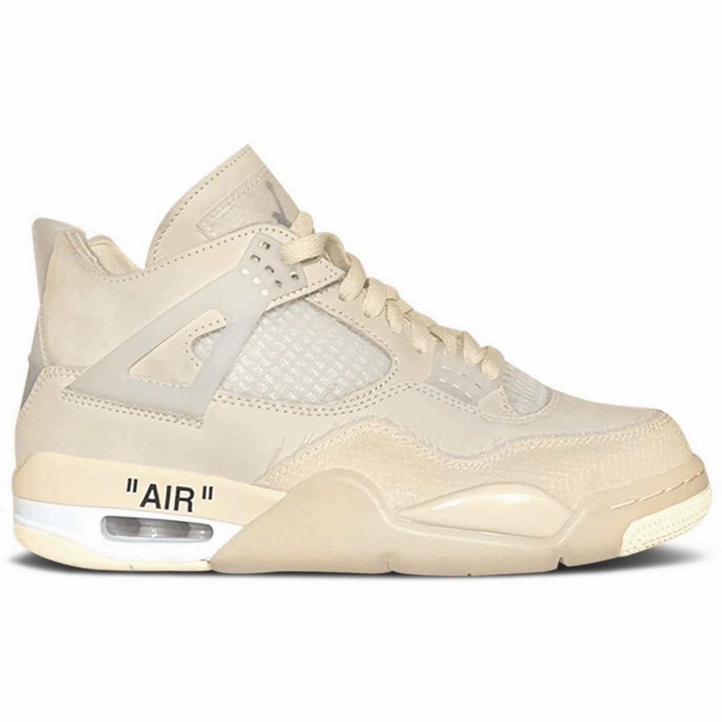 quiet - operation - noiselessness shoes Adidas Boost Off-White X Air Jordan 4 Retro "Sail" (2020)
