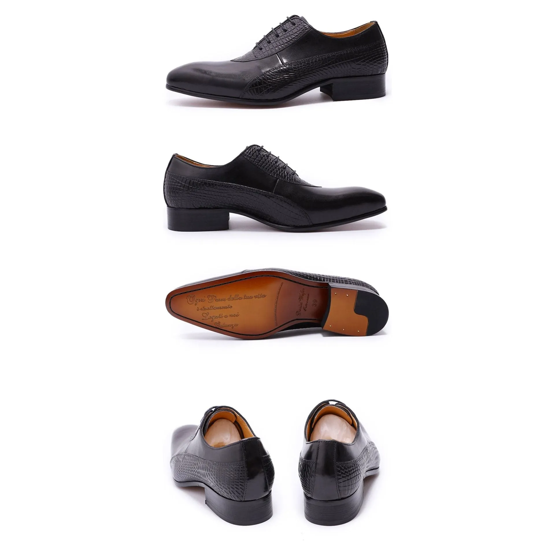 Ebonique Croctex Lace Oxfords