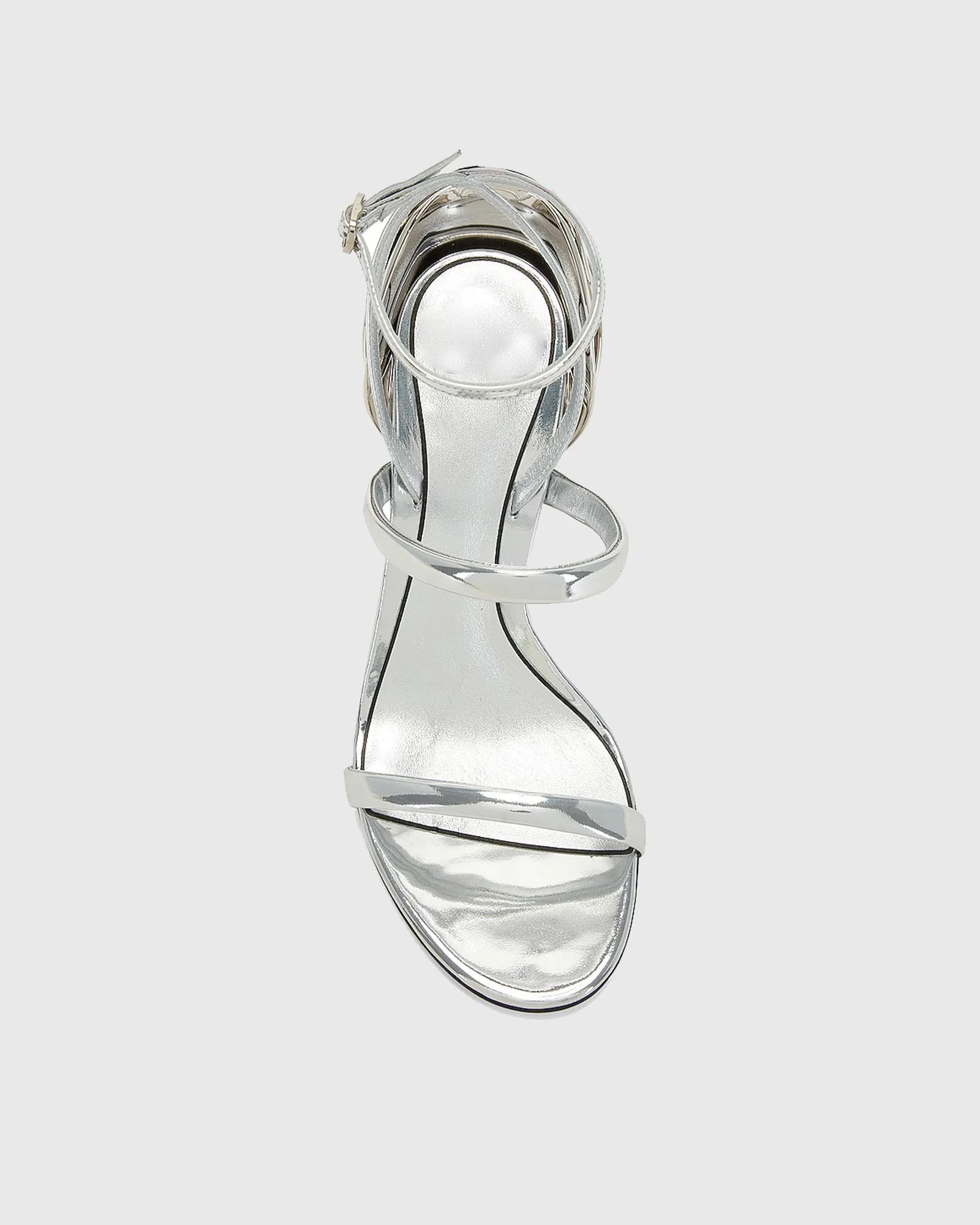 Edmonda Flower Strap Sandals In Silver