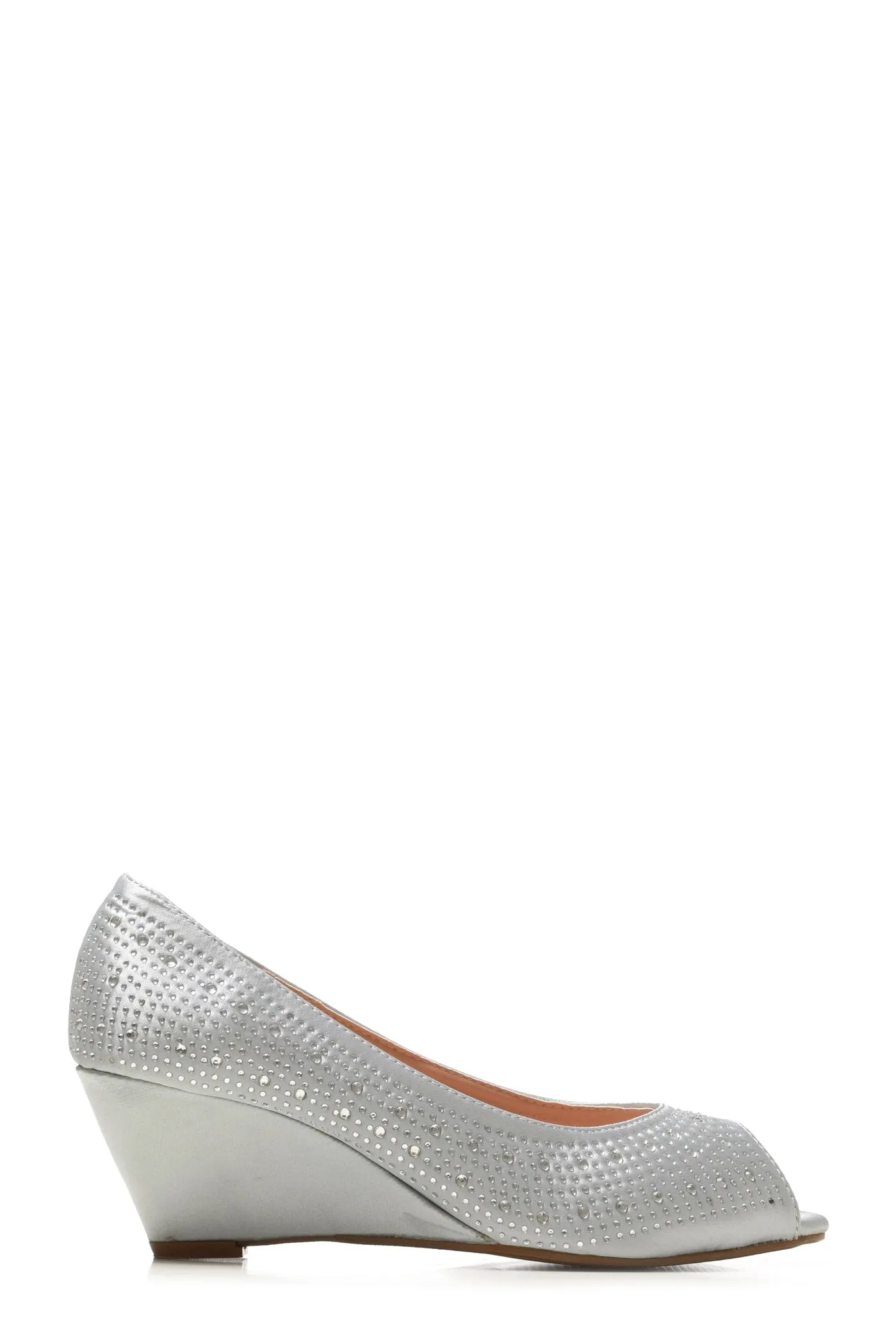 Emily peep toe diamante medium wedge