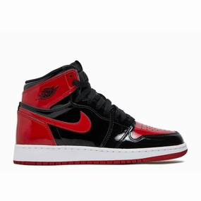 Air Jordan 1 Retro High OG "Patent Bred" (GS/Juniors) (2021) Impact Resistant Heel Effortless Silhouette