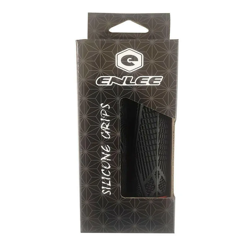 ENLEE MTB Bike Handle Silicone Grips  Flat Handlebar Bicycle Bar End Plugs Anti-Slip For MTB Road BMX Mountain Folding Parts