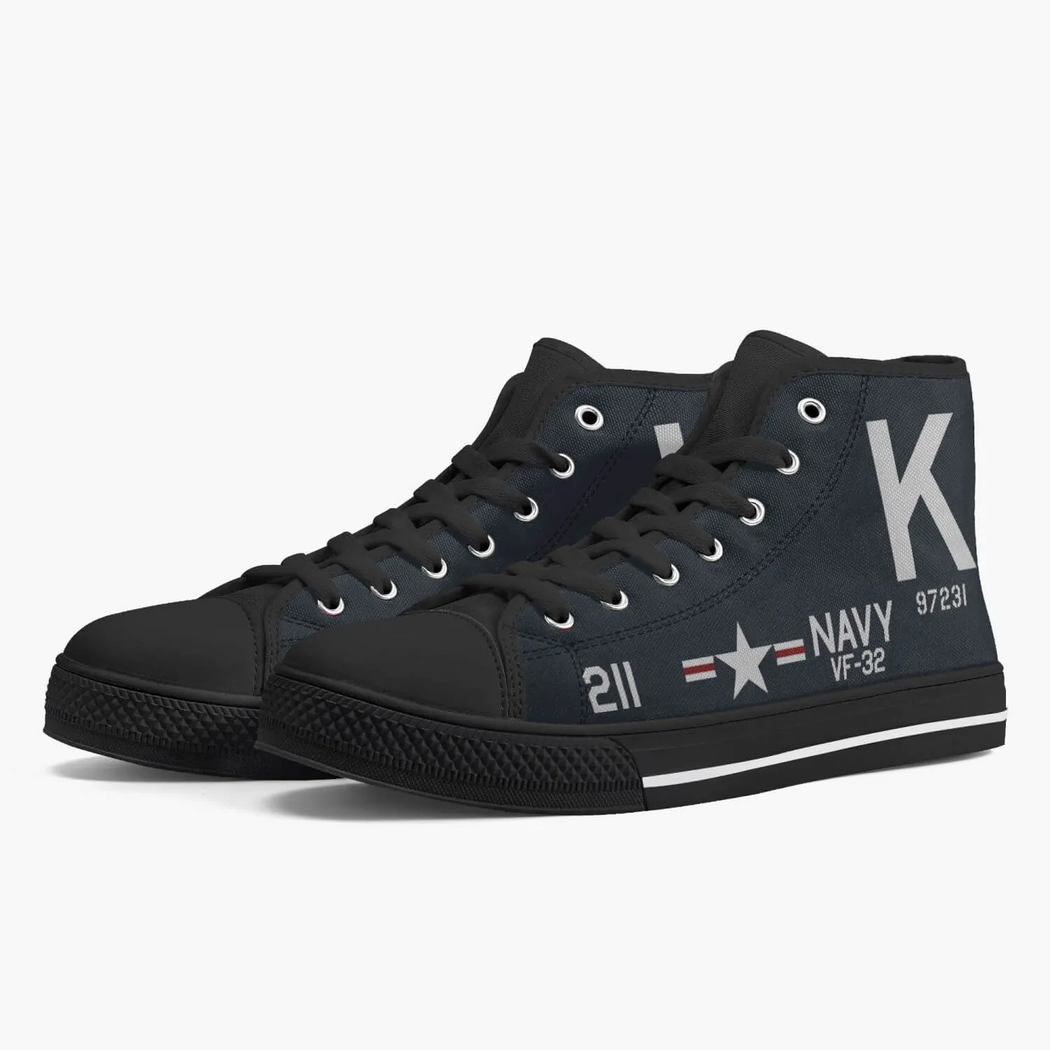 F4U Corsair of Jesse Brown High Top Canvas Shoes