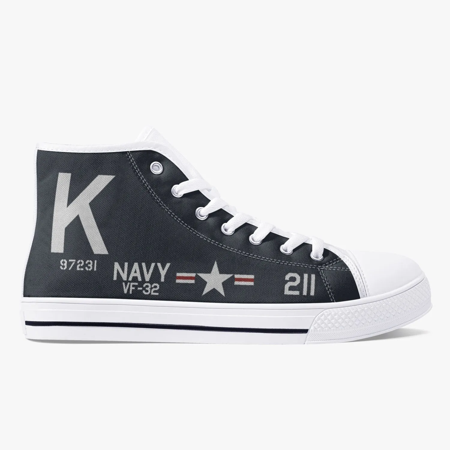 F4U Corsair of Jesse Brown High Top Canvas Shoes