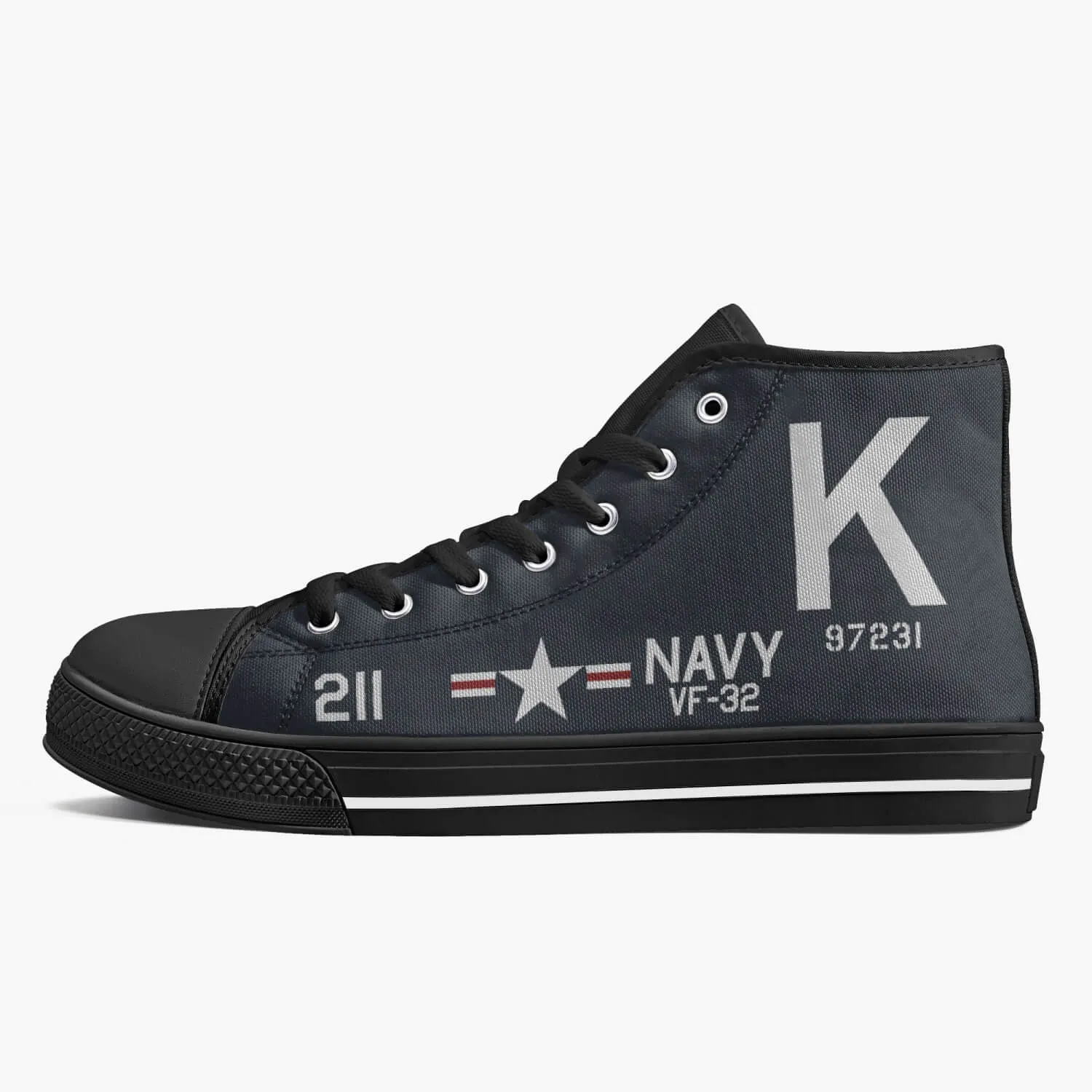 F4U Corsair of Jesse Brown High Top Canvas Shoes