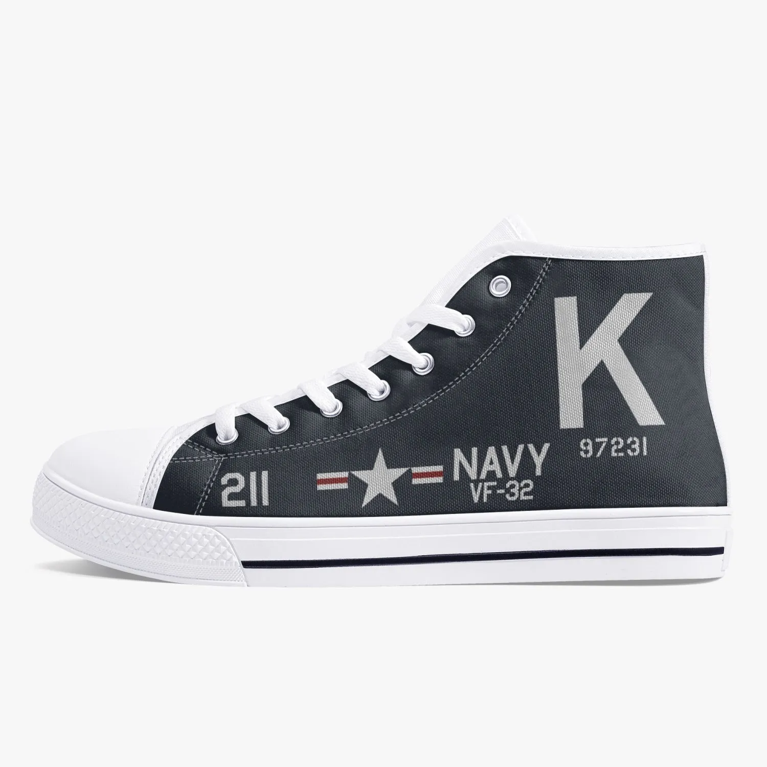 F4U Corsair of Jesse Brown High Top Canvas Shoes