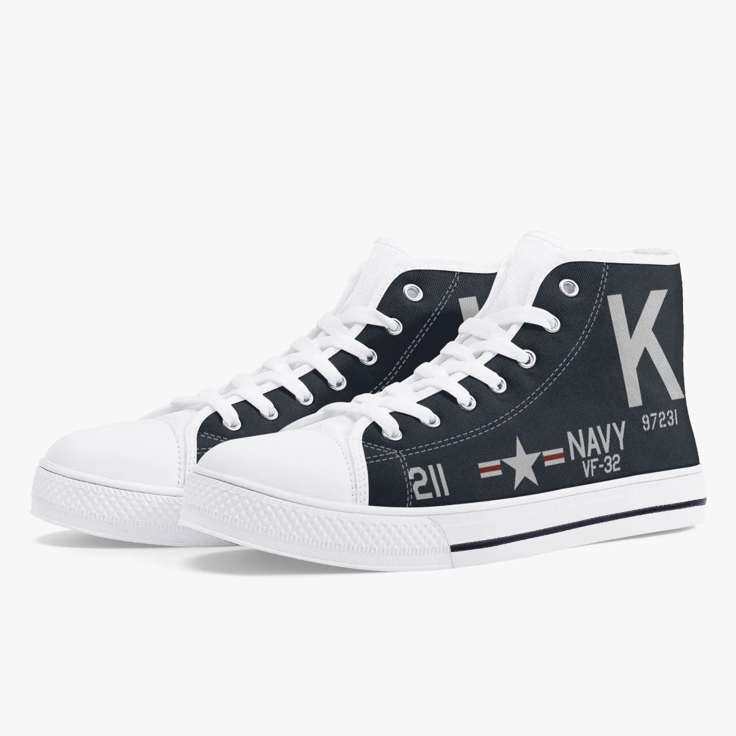 F4U Corsair of Jesse Brown High Top Canvas Shoes
