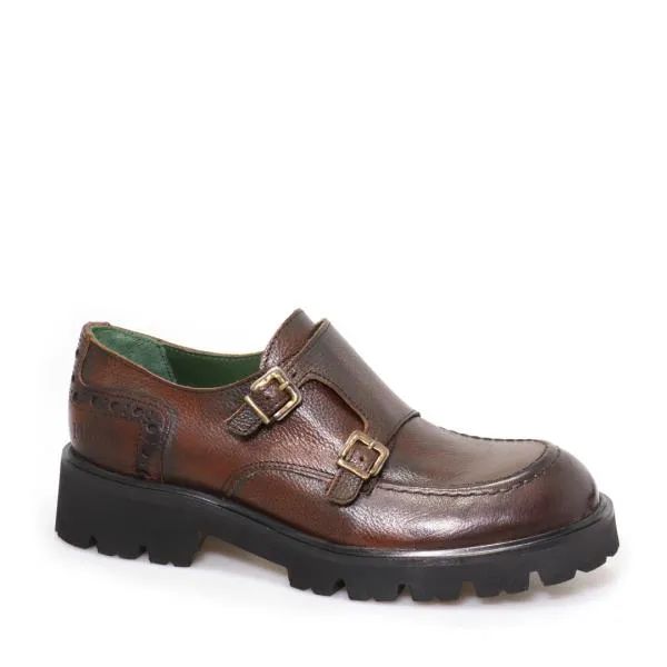Felmini D226 Cognac Double Monk Shoes