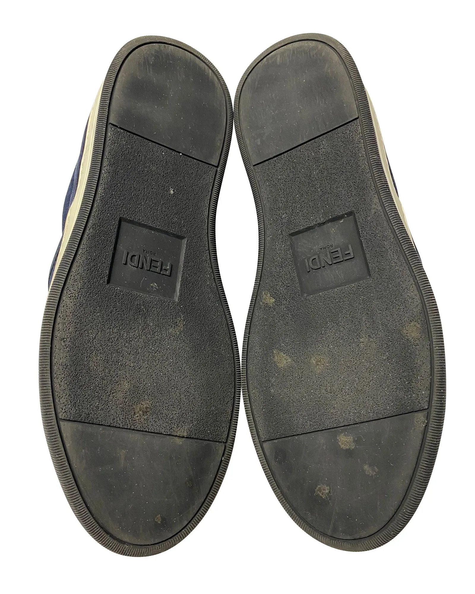 Fendi Monster 3D Eyes Slip-On Sneakers in Navy Blue Suede