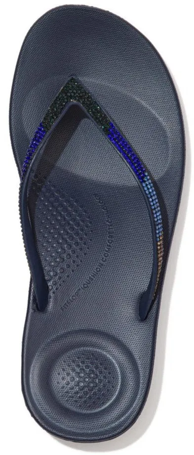 FitFlop iQushion Ombre Sparkle Womens Toe Post Sandal
