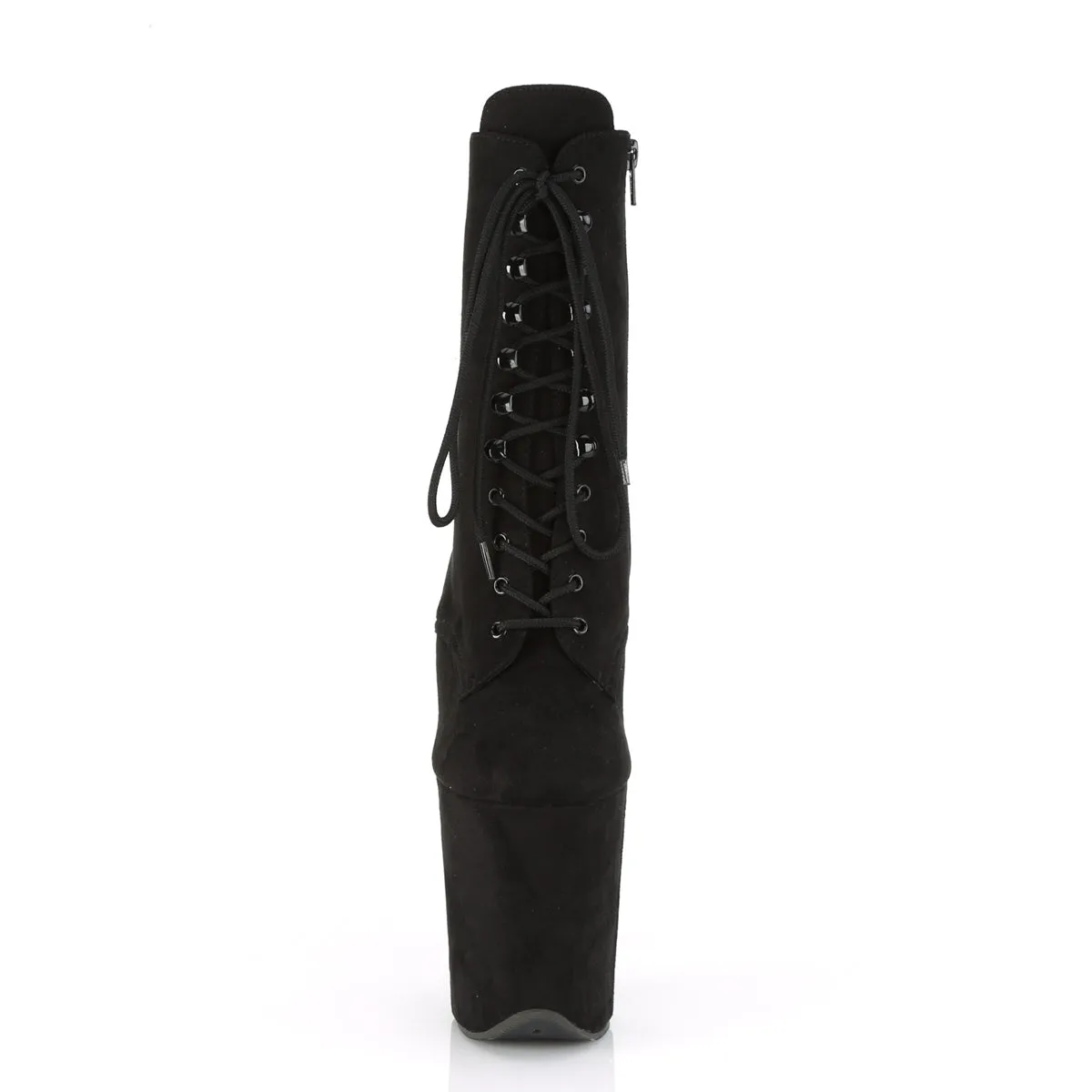 Flamingo 1020fs Black Vegan Suede Ankle Boots 8" Platform Heels Direct