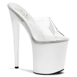 FLAMINGO-801 Clear Upper White Platform Stripper Shoe