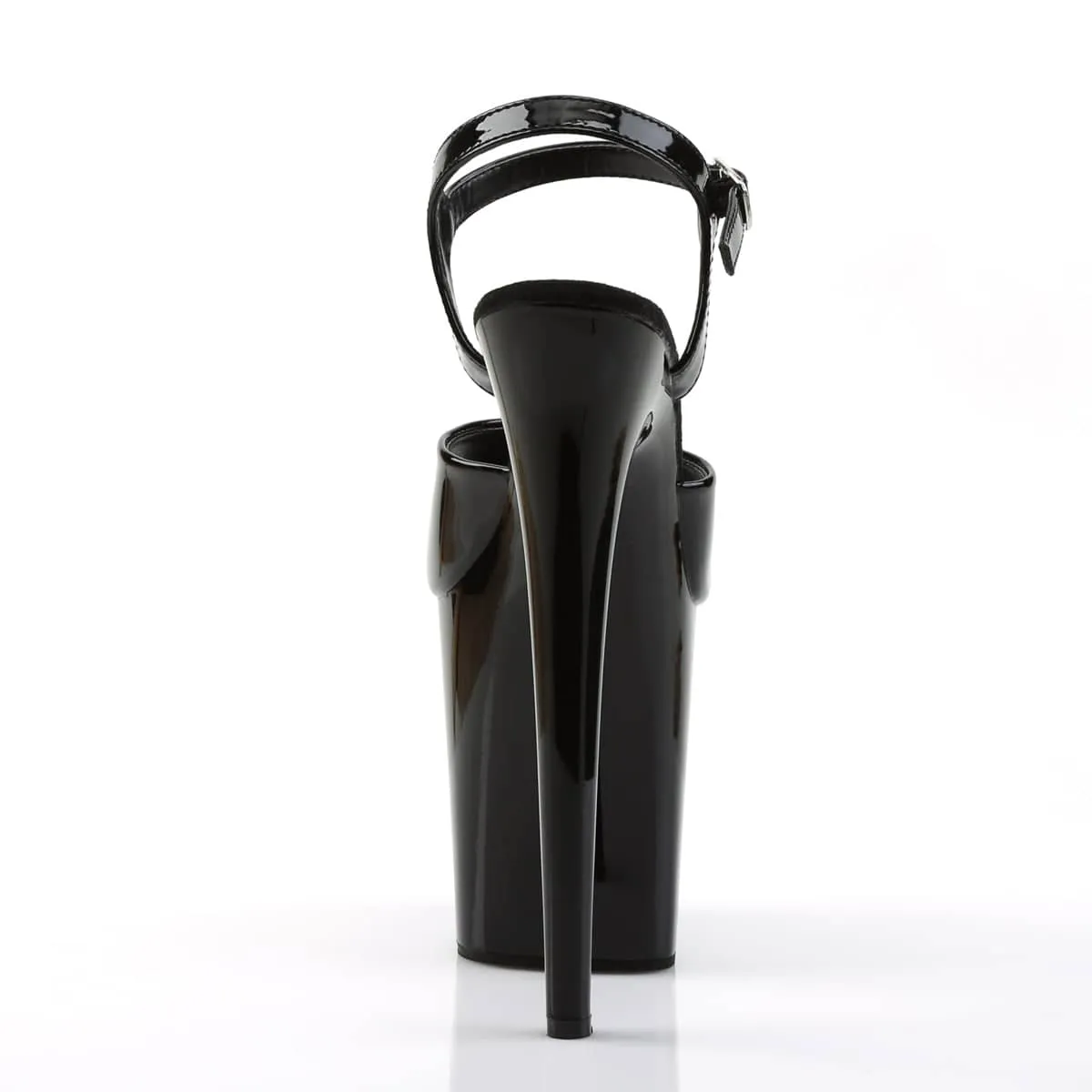 FLAMINGO-809 Black Ankle Peep Toe High Heel