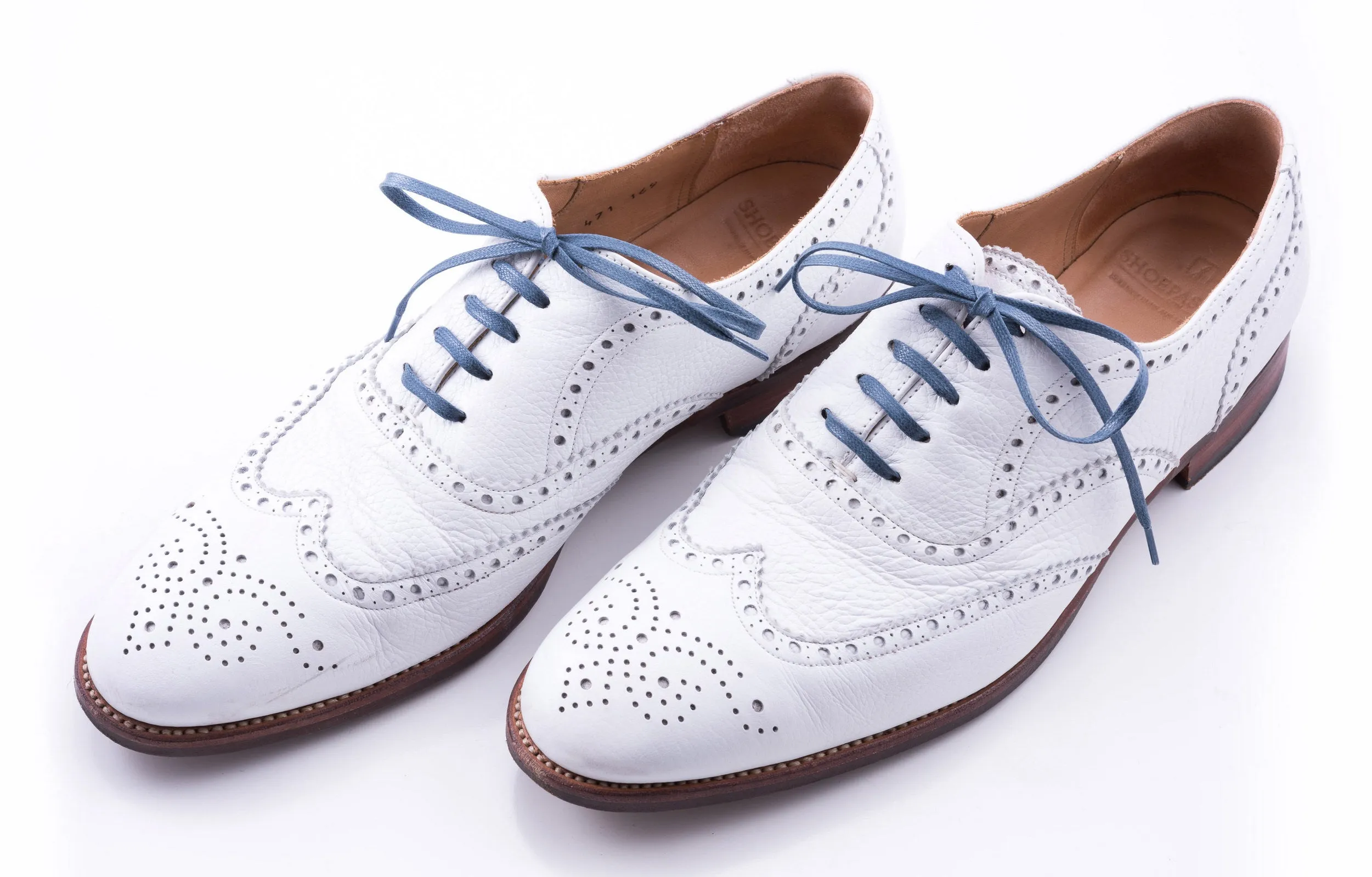 Flat Blue-Gray Waxed Cotton Shoelaces
