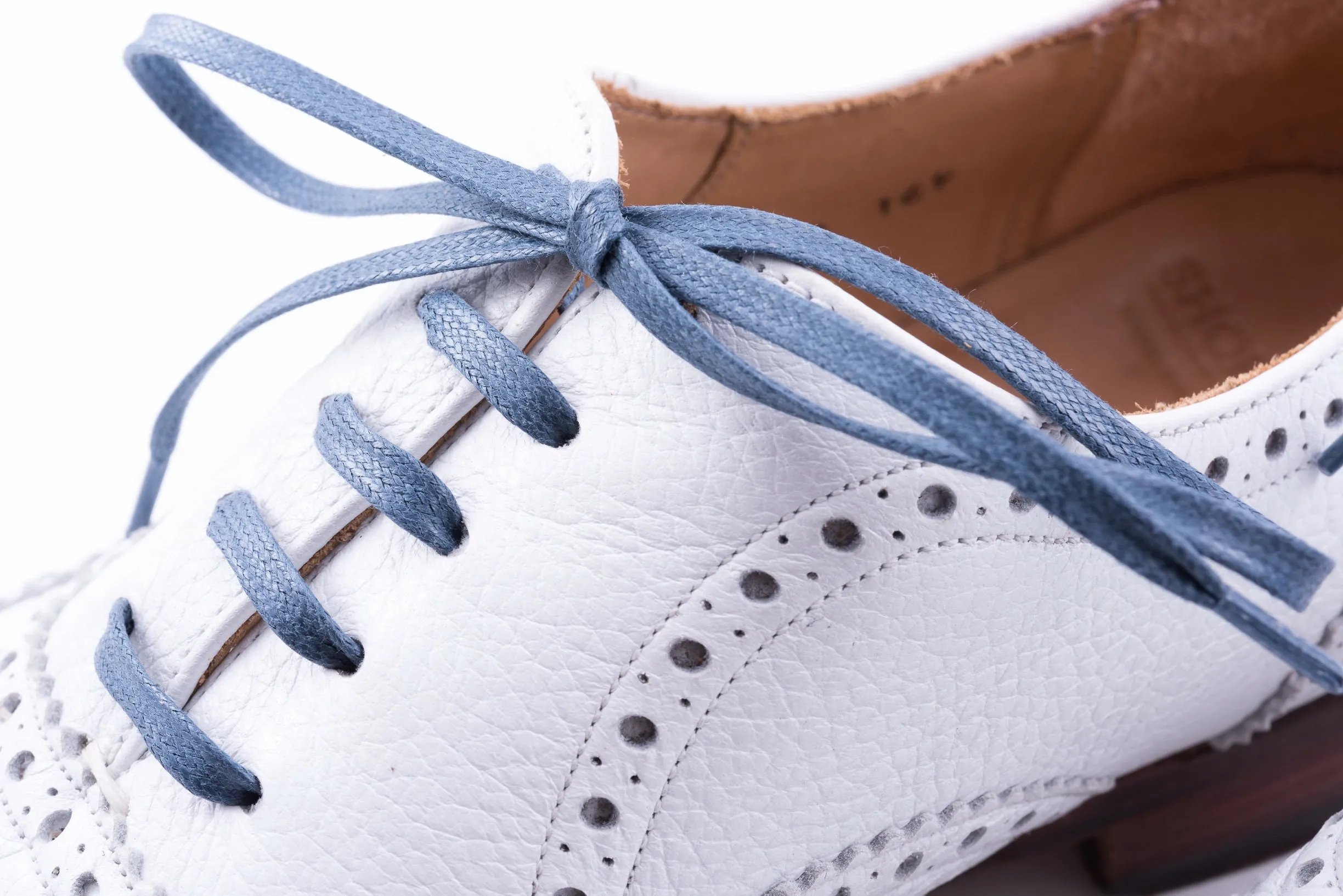 Flat Blue-Gray Waxed Cotton Shoelaces