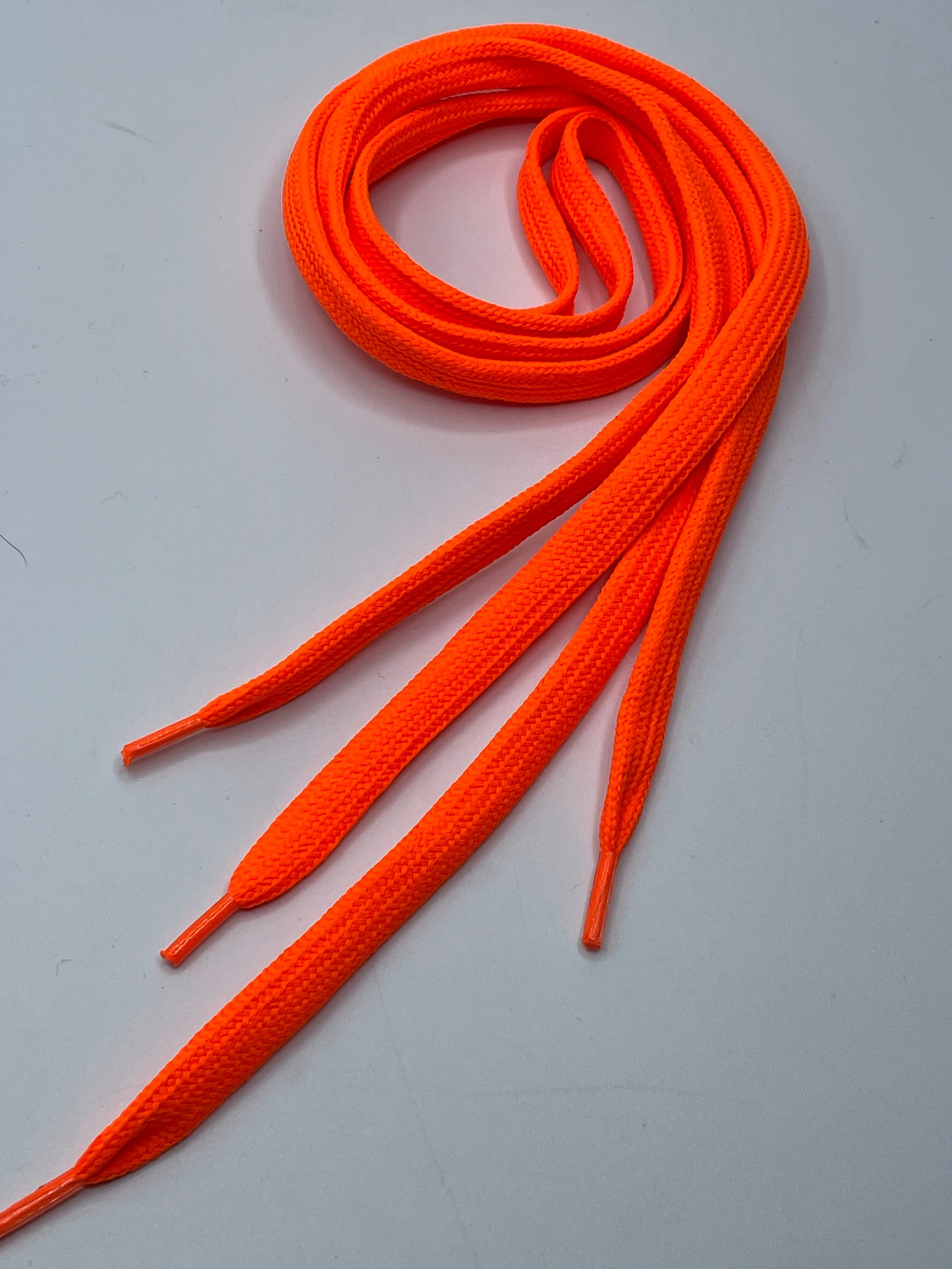 Flat Solid Shoelaces - Neon Orange