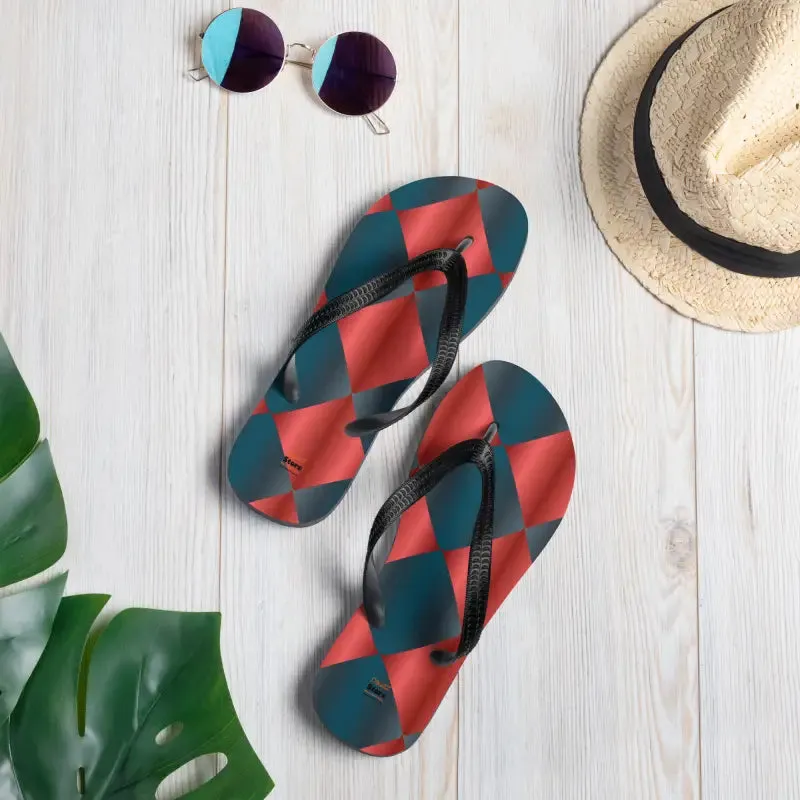 Flaunt your Fab Blue and Red Flip Flops