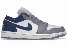 Stylish Stripes Air Jordan 1 Low White Grey Blue DC0774-042