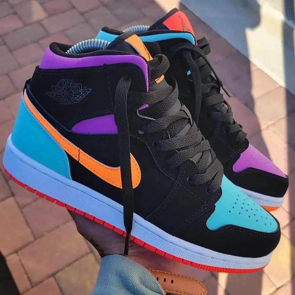 Anti Slip Tread Pattern Jordan 1 Mid Multi-Color