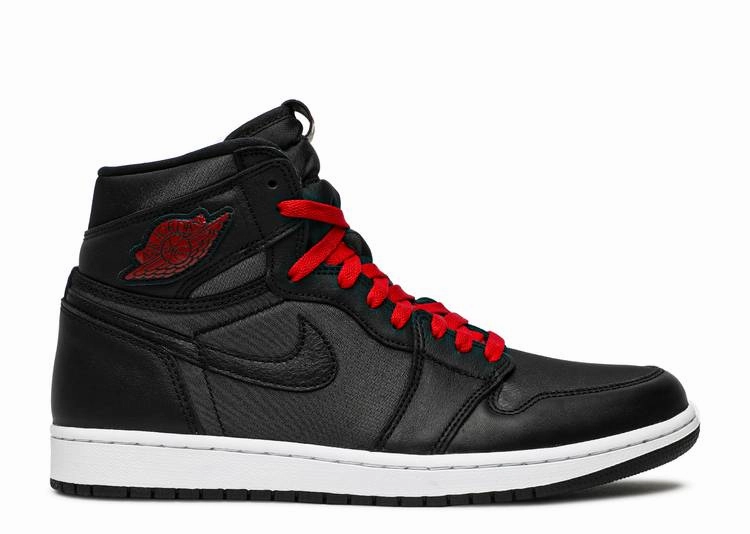 Everyday Activity Jordan 1 Retro High Black Satin Gym Red