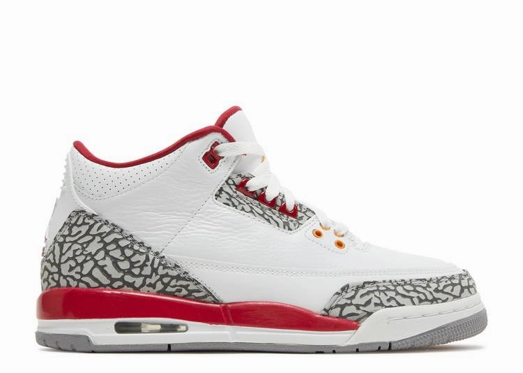 Jordan 3 Retro Cardinal Red (GS) Fabric Upper low - arch