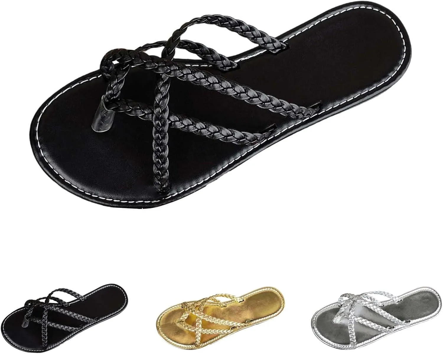 Flip Flops for Women Men's Fashion Spliced Soft Sole Flip Flops Outdoor Beach Flip Flops Walking Sandals Women