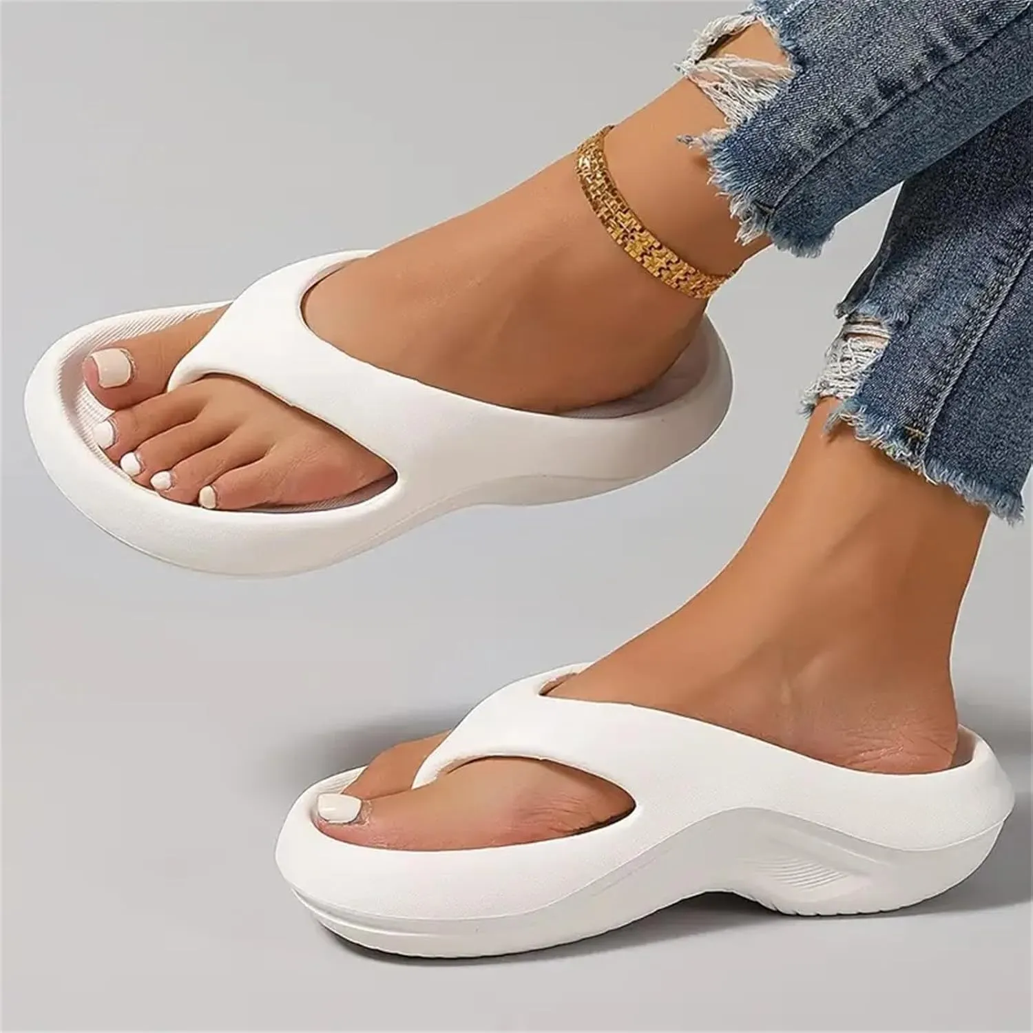 Flip Flops with Arch Support for Women Plantar Fasciitis Orthopedic Sandals for Women 2025 Arch Support Walking Sandals Non Slip Recovery Flip Flops Pillow Soft Summer Beach Shoes Comfortable
