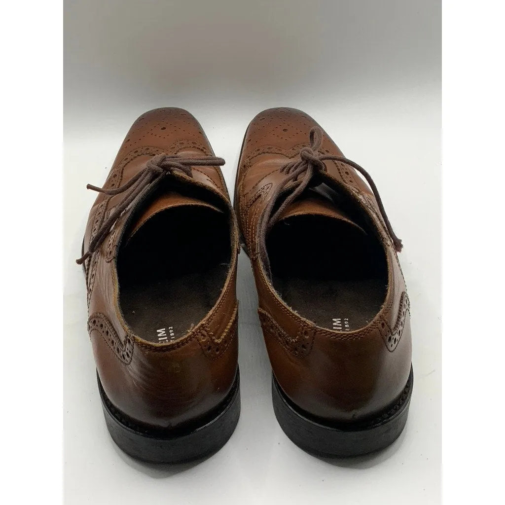 FLORSHEIM Men’s Dark Brown Leather Round Wingtip Toe Lace-Up Oxfords SZ  10