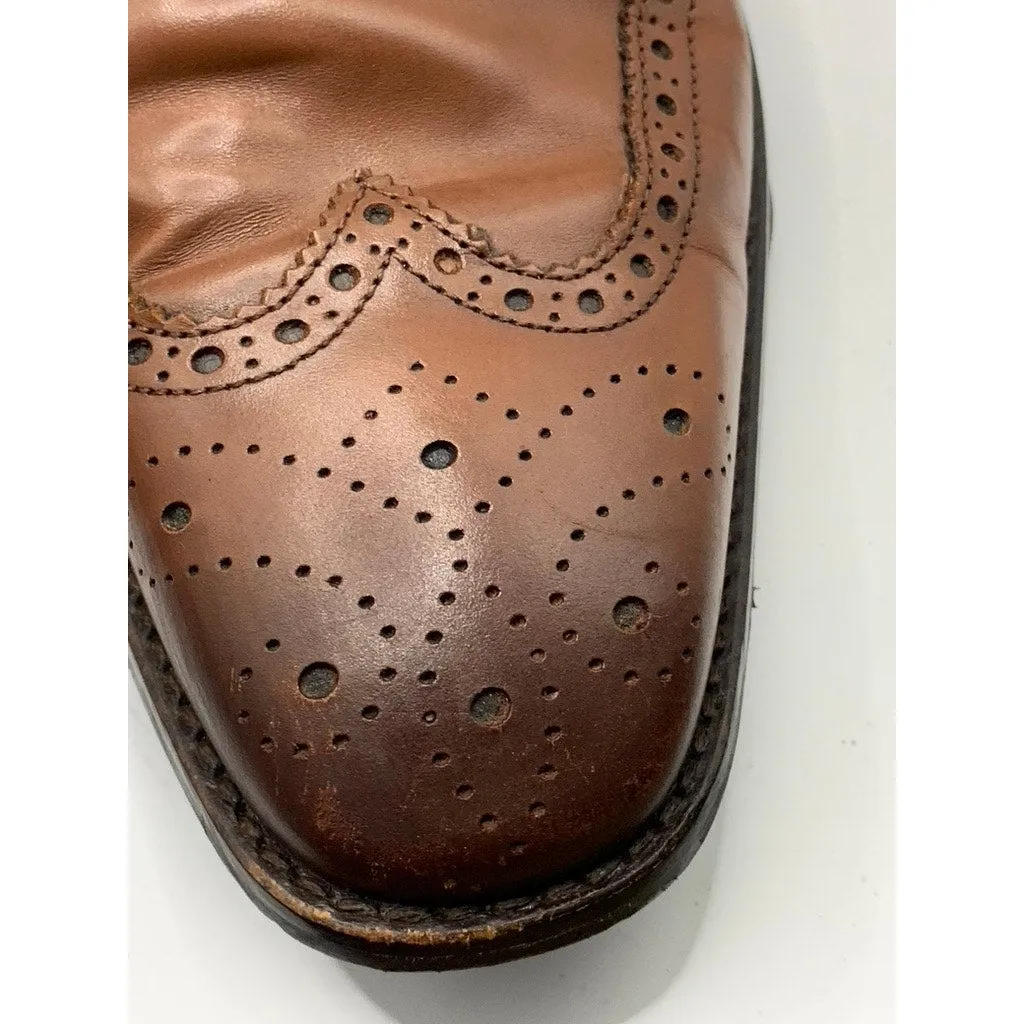FLORSHEIM Men’s Dark Brown Leather Round Wingtip Toe Lace-Up Oxfords SZ  10