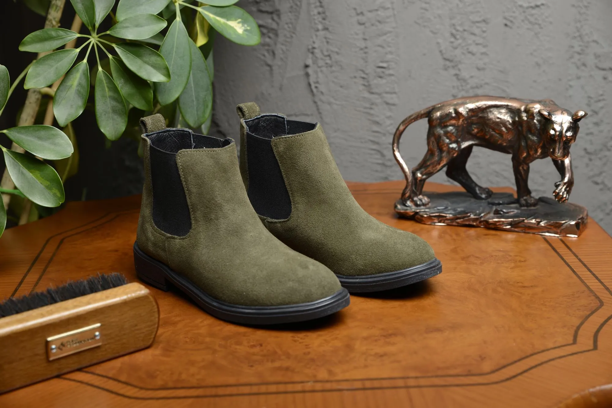 FOOT FEDERATION CHELSEA KIDS' BOOT SUEDE ARMY GREEN