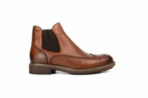 FOOT FEDERATION CHELSEA WINGTIP MENS BOOT TOBACCO