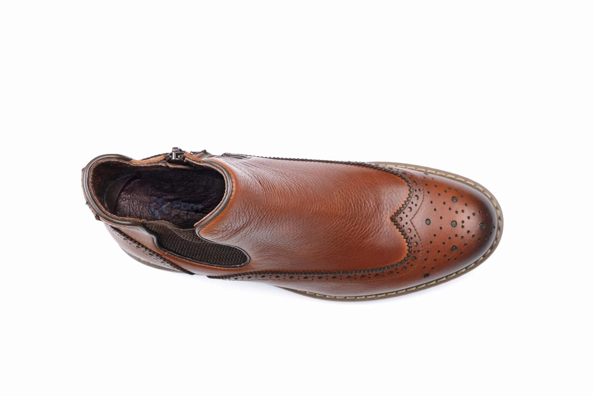 FOOT FEDERATION CHELSEA WINGTIP MENS BOOT TOBACCO