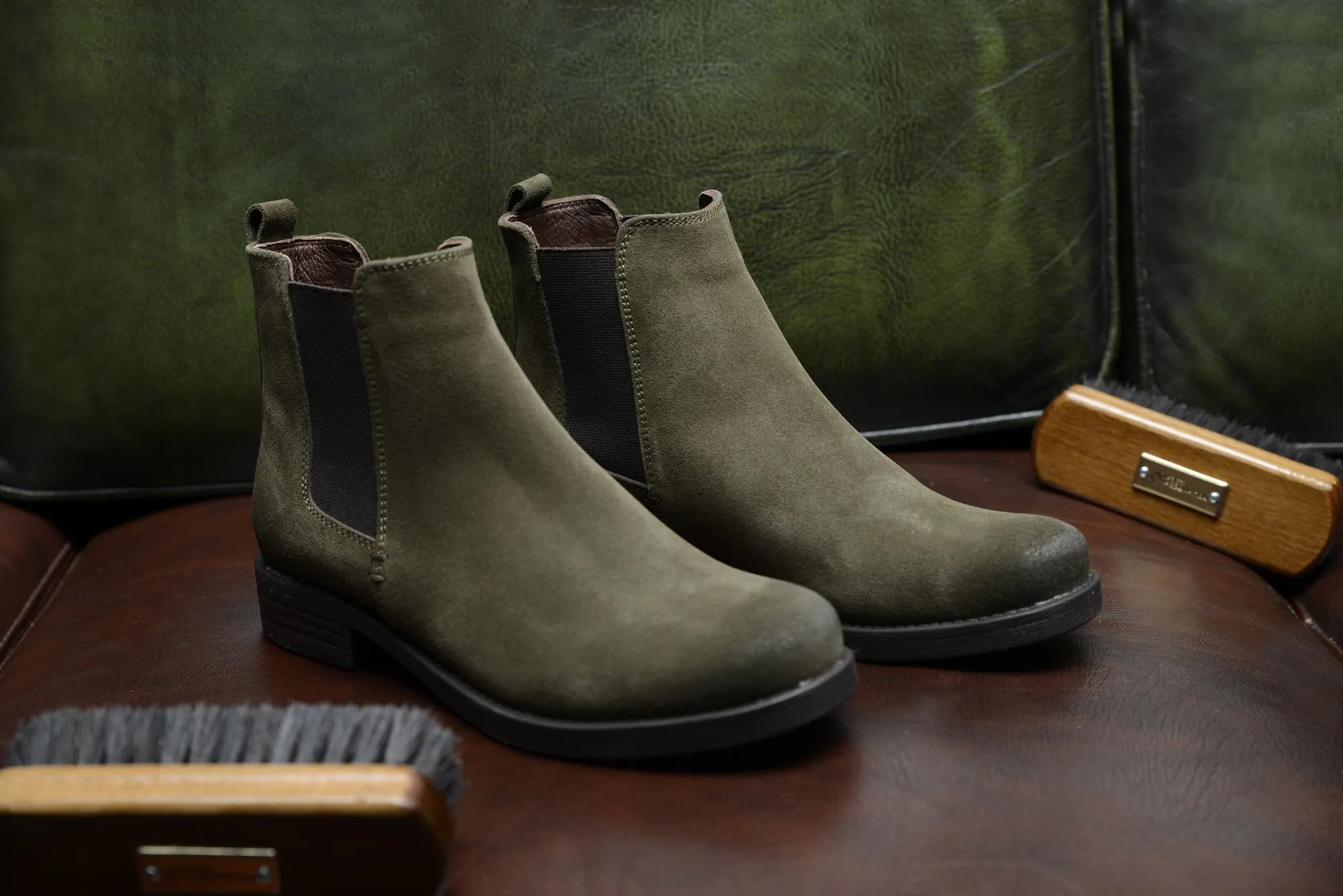 FOOT FEDERATION CHELSEA WOMEN'S BOOT SUEDE ARMY GREEN