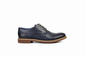FOOT FEDERATION CITY DERBY CAP-TOE MENS SHOE NAVY BLUE