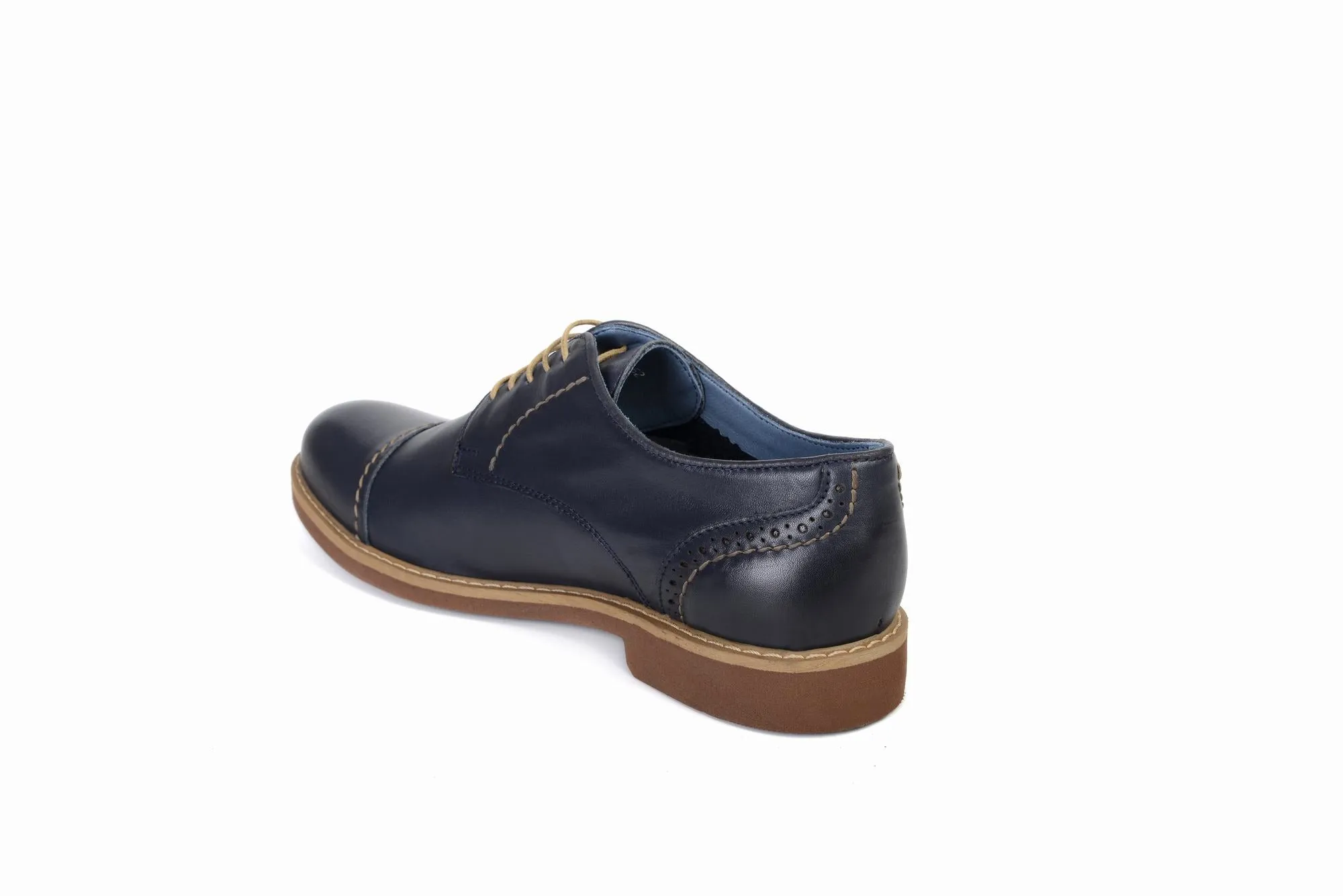 FOOT FEDERATION CITY DERBY CAP-TOE MENS SHOE NAVY BLUE