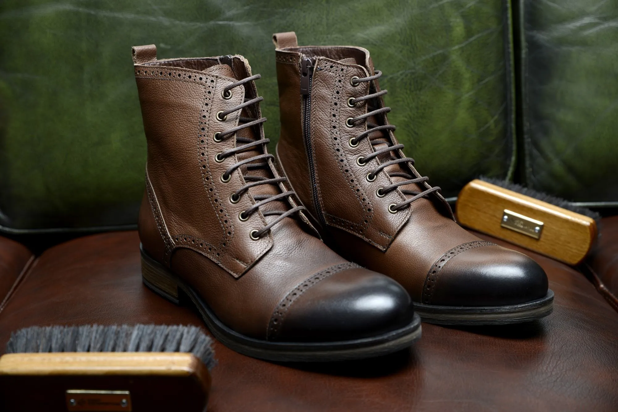 FOOT FEDERATION DERBY CAP-TOE MENS BOOT BROWN