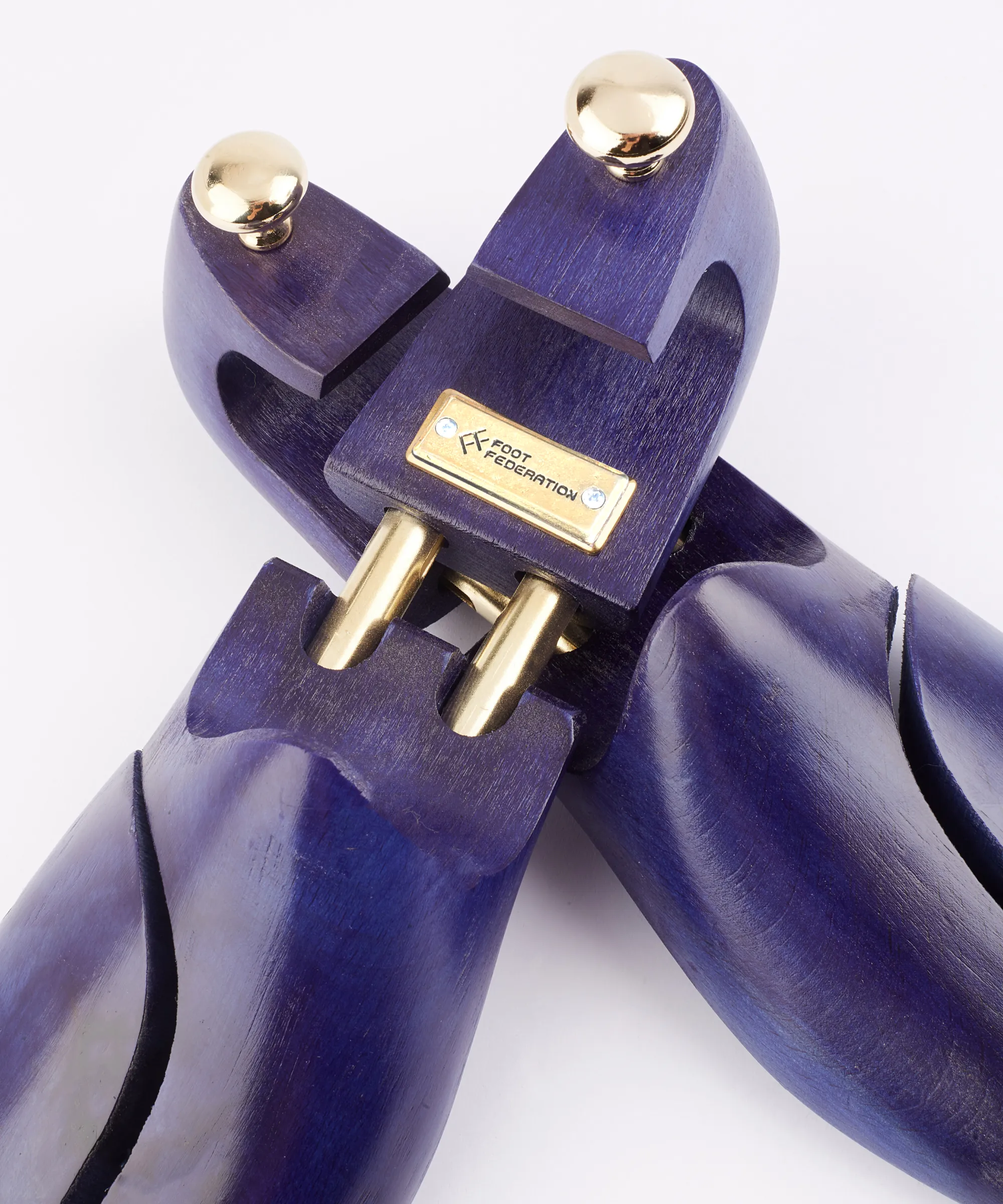 FOOT FEDERATION NAVY BLUE COLOR MEN'S WOODEN SHOE TREE WITH TWIN TUBES