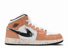 Energy Boost Air Jordan 1 Mid SE GS "Brushstroke"