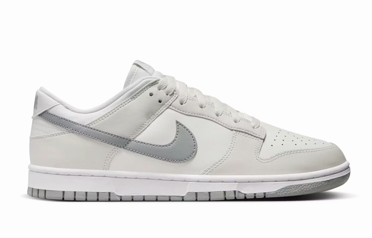 Nike Dunk Low "Summit White Light Smoke Grey" (Myrtle Beach Location) running in a monorail station area shoes cushioned - footbed - material shoes
