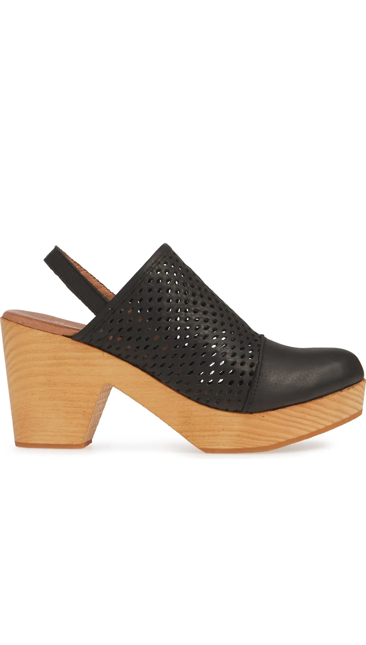 Free People Logan Black Leather Clogs
