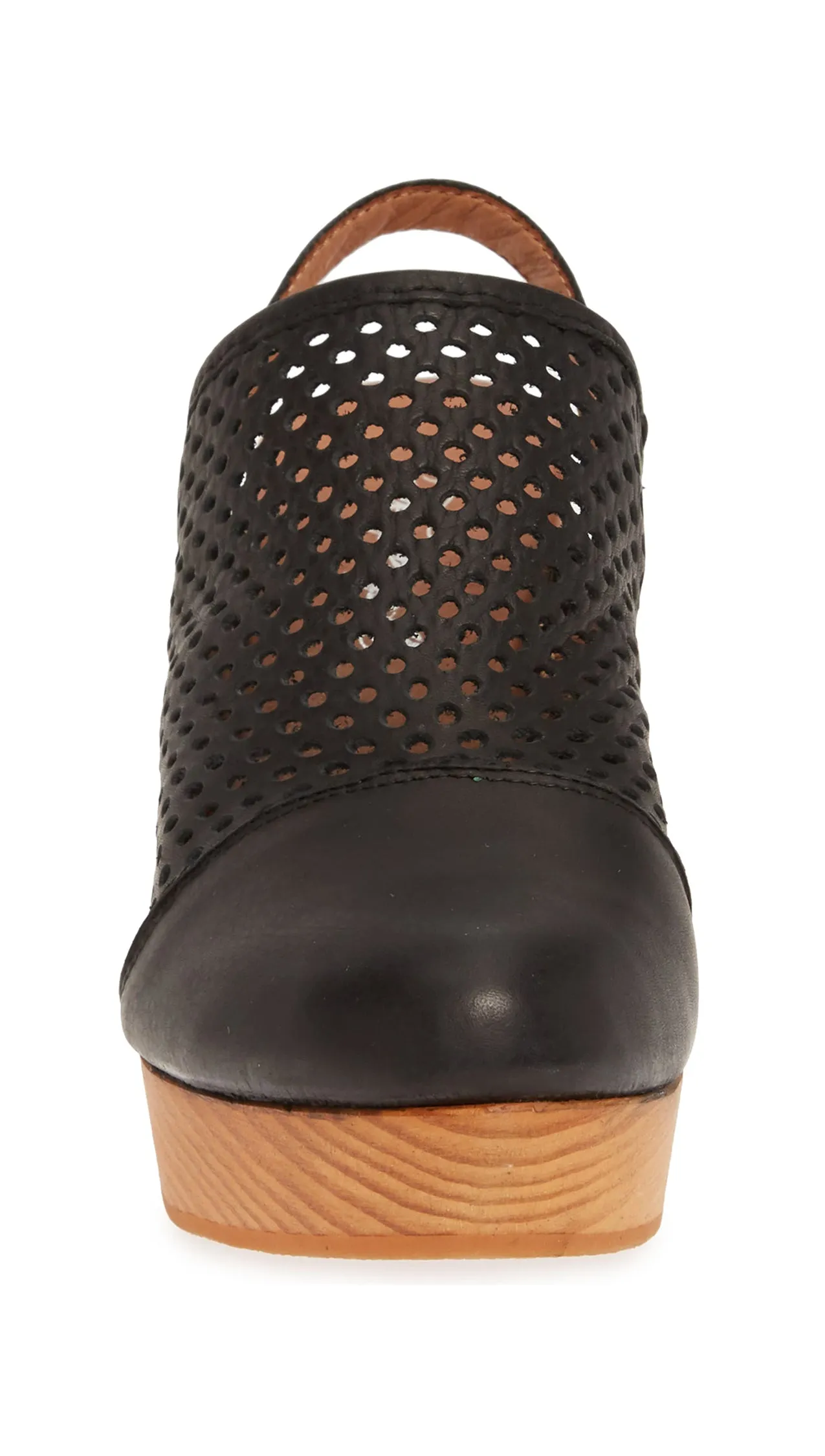 Free People Logan Black Leather Clogs
