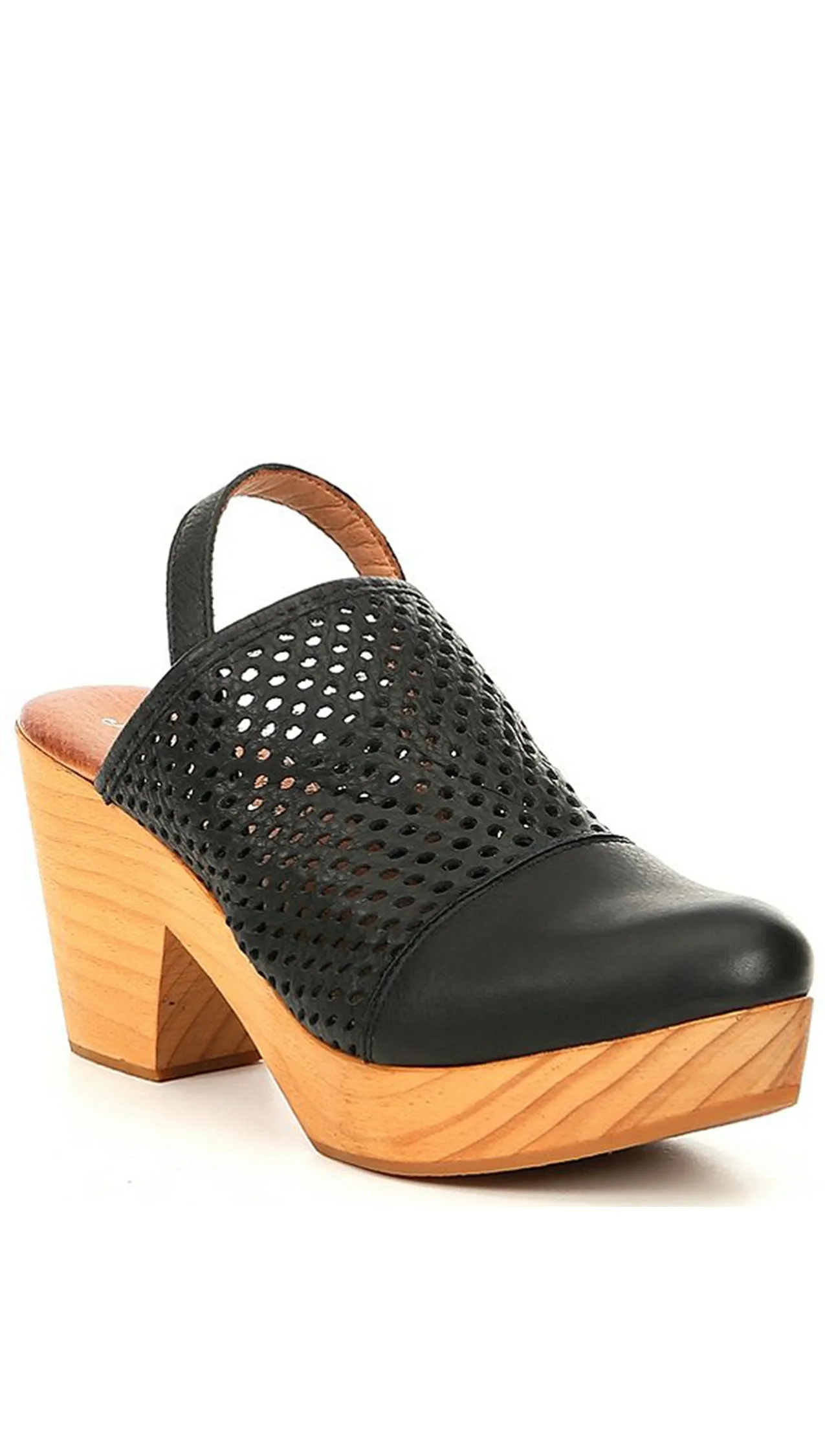 Free People Logan Black Leather Clogs