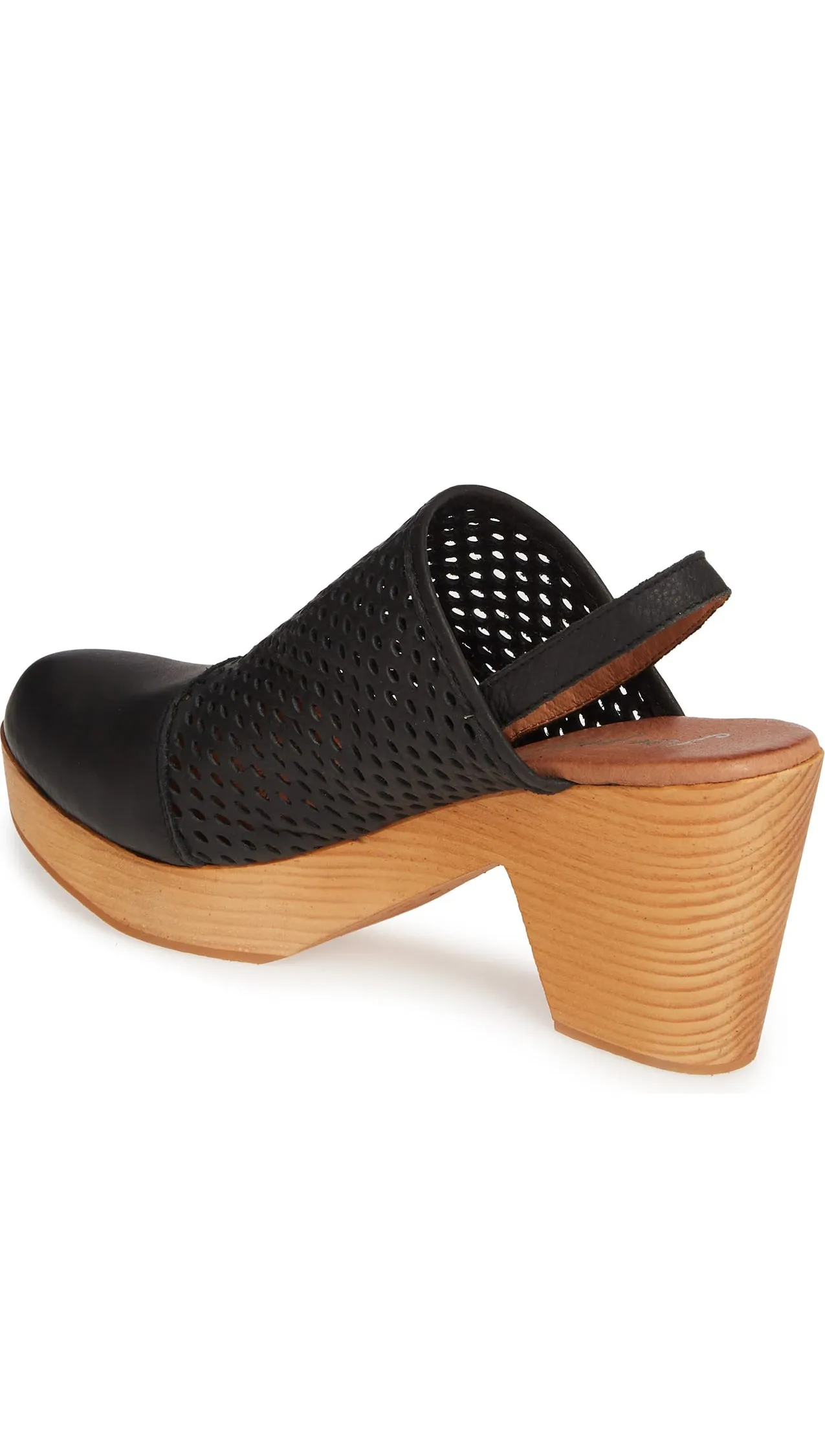 Free People Logan Black Leather Clogs