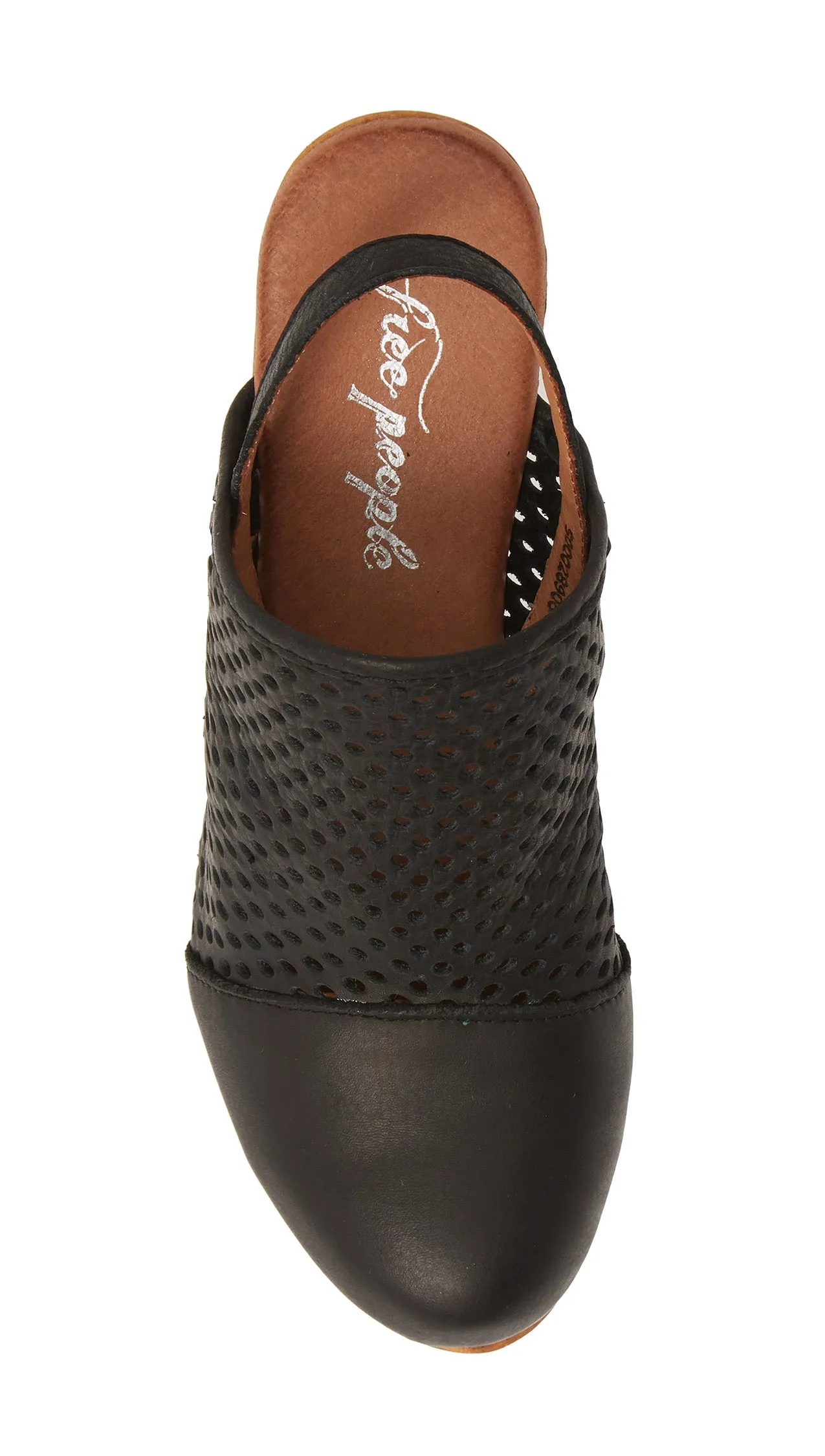 Free People Logan Black Leather Clogs