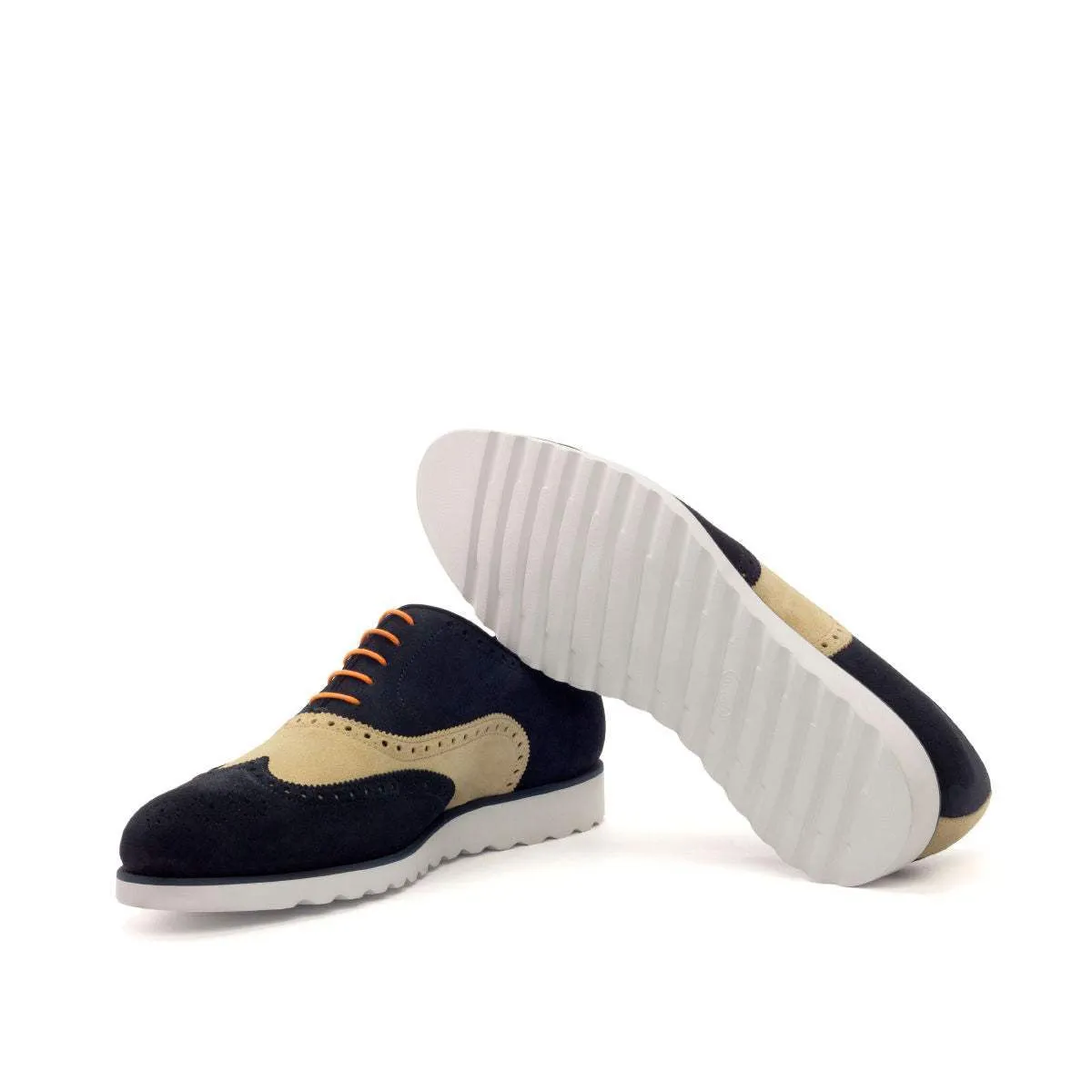 Full Brogue-Lux Suede, Blue, Brown-Wholesale